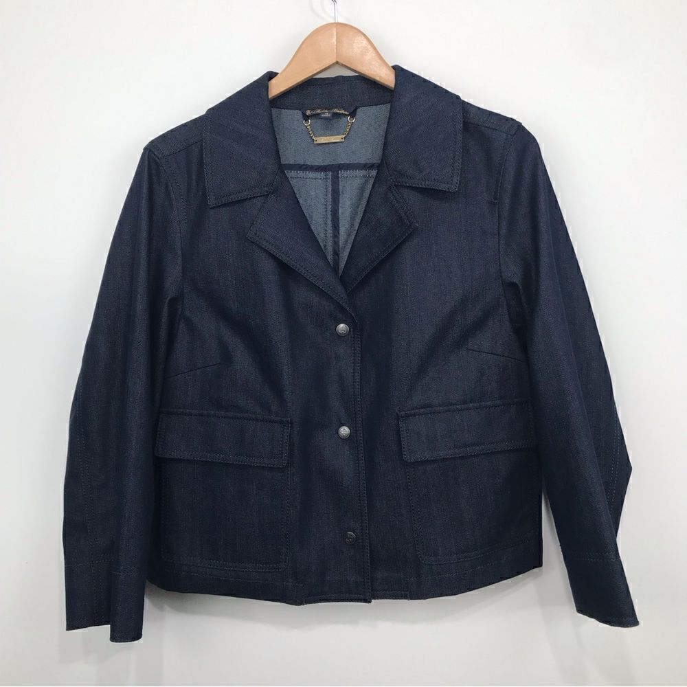 Brooks  Brothers Navy Denim Crop Jacket